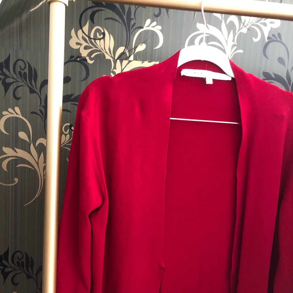 Long Red Cardigan